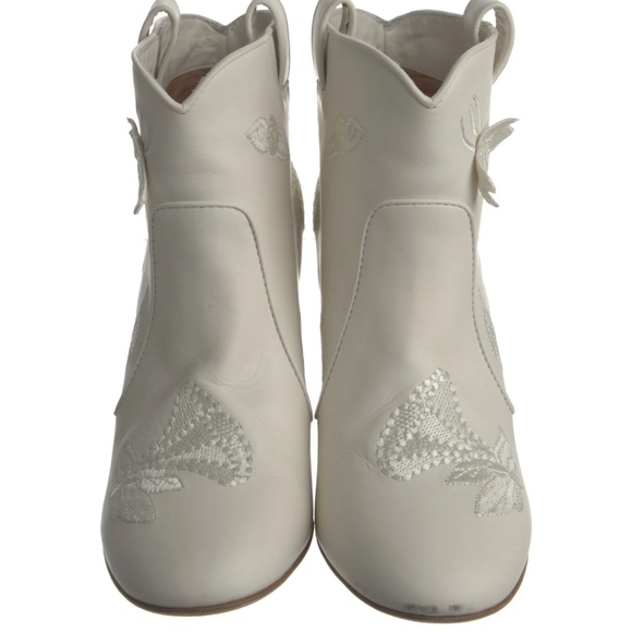 Laurence Dacade Leather Embroidered Accent Ankle Western Boots 38 US 7 WORN ONCE - Picture 3 of 5